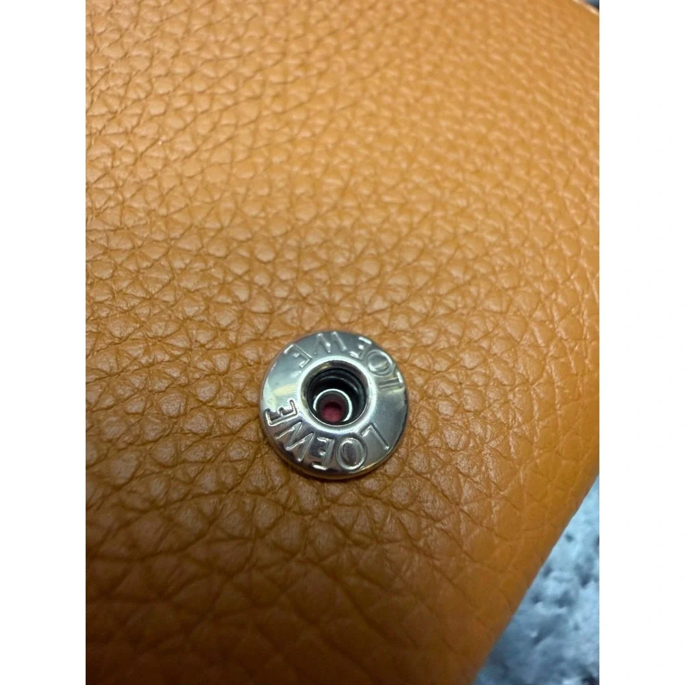Loewe Soft Grained Calfskin Leather Small Vertical Trifold Wallet Toffee Tan